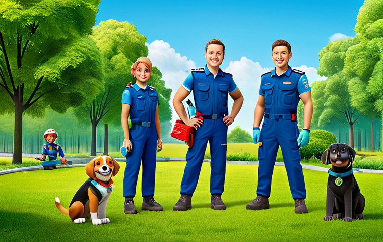 Paw Patrol Eco-Mission**
"The Paw Patrol team, including Rocky, planting trees and cleaning up a park in Poland, fully clothed, appropriate attire for environmental work, safe for work, family-friendly, sunny day, perfect anatomy, correct proportions, well-formed hands, natural pose, professional illustration, high quality, detailed background featuring Polish landscape."
**